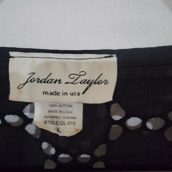 Jordan Taylor Eyelit Lace Tunic Dress Swimsuit Cover Large Boho Goth USA - Picture 3 of 9